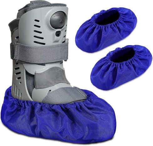 Geyoga 2 Pieces Walking Boot Cover Recovery Shoes Covers Non Skid Foot Brace Cover Reusable Boot Cover Waterproof Cast Rain Cover (Black,Small) in Saudi Arabia