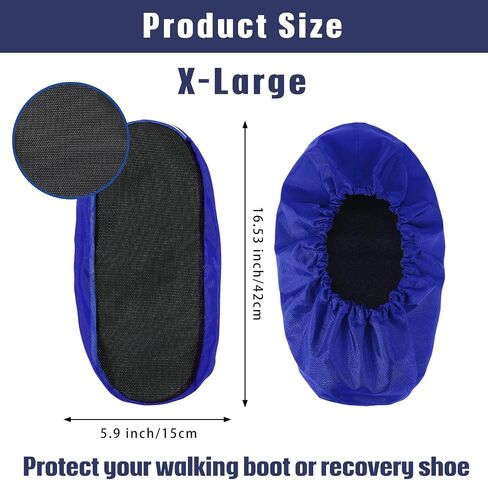Geyoga 2 Pieces Walking Boot Cover Recovery Shoes Covers Non Skid Foot Brace Cover Reusable Boot Cover Waterproof Cast Rain Cover (Black,Small) in Saudi Arabia