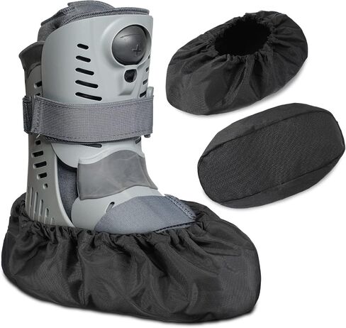 Geyoga 2 Pieces Walking Boot Cover Recovery Shoes Covers Non Skid Foot Brace Cover Reusable Boot Cover Waterproof Cast Rain Cover (Black,Small) in Saudi Arabia