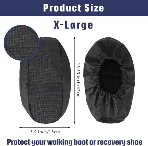Geyoga 2 Pieces Walking Boot Cover Recovery Shoes Covers Non Skid Foot Brace Cover Reusable Boot Cover Waterproof Cast Rain Cover (Black,Small) in Saudi Arabia