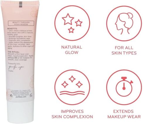 purlisse Silk Glow BB Base Primer: Cruelty-Free & Clean, Paraben & Sulfate-Free, Oil-Free, Illuminating Primer with Calming Chamomile|1oz in Saudi Arabia