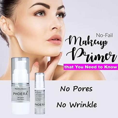 PHOERA Primer,Pro Makeup Primer,Long Lasting Hydrating Smoothing Isolated Moisturizing Oil Free Effect Make Up Base Matte Face Foundation Primer(18ML) in Kuwait