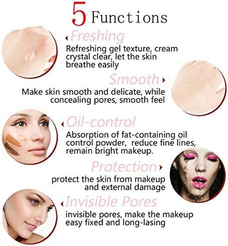 PHOERA Primer,Pro Makeup Primer,Long Lasting Hydrating Smoothing Isolated Moisturizing Oil Free Effect Make Up Base Matte Face Foundation Primer(18ML) in Kuwait