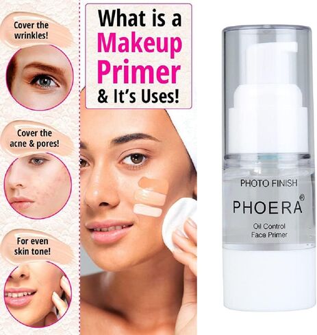 PHOERA Primer,Pro Makeup Primer,Long Lasting Hydrating Smoothing Isolated Moisturizing Oil Free Effect Make Up Base Matte Face Foundation Primer(18ML) in Kuwait