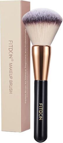 Powder Makeup Brush, FITDON Kabuki Brush for Face Large Coverage Mineral Powder Bronzer Foundation Blending Blush Buffing in Kuwait