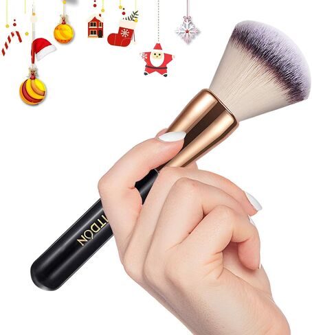 Powder Makeup Brush, FITDON Kabuki Brush for Face Large Coverage Mineral Powder Bronzer Foundation Blending Blush Buffing in Kuwait