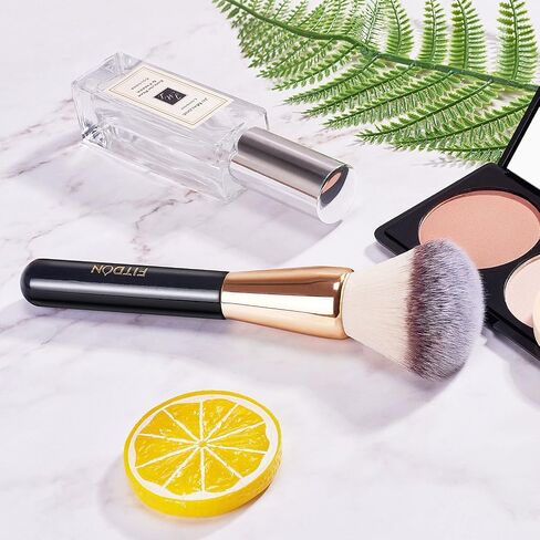 Powder Makeup Brush, FITDON Kabuki Brush for Face Large Coverage Mineral Powder Bronzer Foundation Blending Blush Buffing in Kuwait