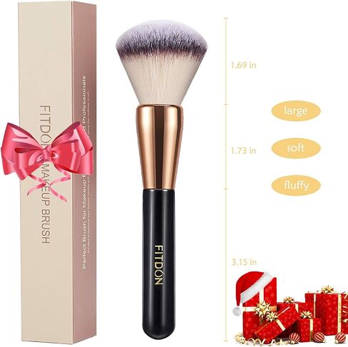 Powder Makeup Brush, FITDON Kabuki Brush for Face Large Coverage Mineral Powder Bronzer Foundation Blending Blush Buffing in Kuwait