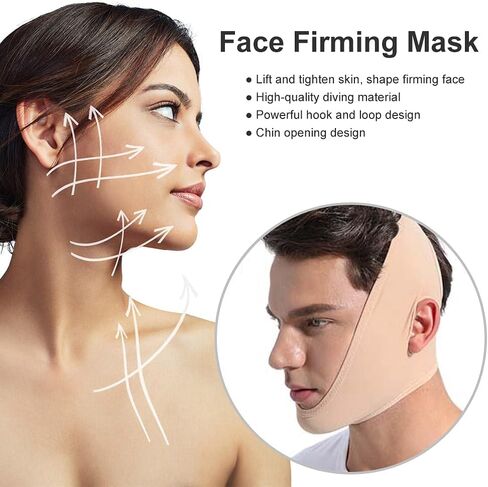 Faja Facial, Face Lifting Slimming Belt, Anti Wrinkle Face Slimming Mask Strap Face Line Smooth Breathable Bandage for M in Saudi Arabia