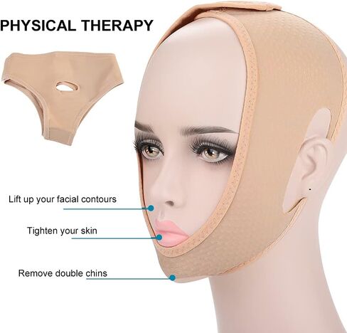 Faja Facial, Face Lifting Slimming Belt, Anti Wrinkle Face Slimming Mask Strap Face Line Smooth Breathable Bandage for M in Saudi Arabia