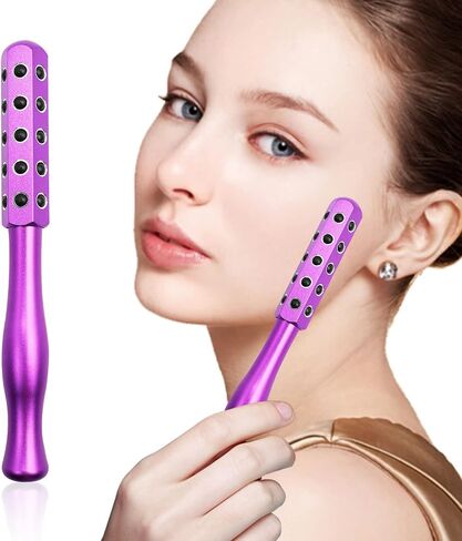 Aohcae Facial Roller Massager, Germanium Stone Uplifting Face Massager Roller, Beauty Roller for Face, Eye, Chin, Neck Skin Care Anti Aging Wrinkles Reduces (Purple) in Saudi Arabia