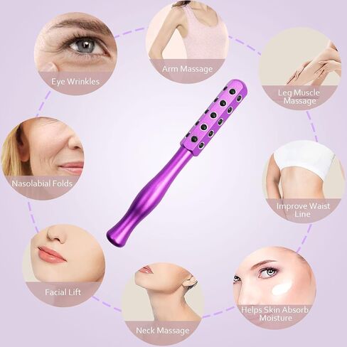 Aohcae Facial Roller Massager, Germanium Stone Uplifting Face Massager Roller, Beauty Roller for Face, Eye, Chin, Neck Skin Care Anti Aging Wrinkles Reduces (Purple) in Saudi Arabia