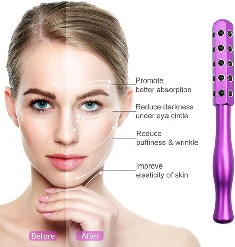 Aohcae Facial Roller Massager, Germanium Stone Uplifting Face Massager Roller, Beauty Roller for Face, Eye, Chin, Neck Skin Care Anti Aging Wrinkles Reduces (Purple) in Saudi Arabia
