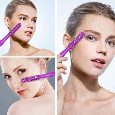 Aohcae Facial Roller Massager, Germanium Stone Uplifting Face Massager Roller, Beauty Roller for Face, Eye, Chin, Neck Skin Care Anti Aging Wrinkles Reduces (Purple) in Saudi Arabia
