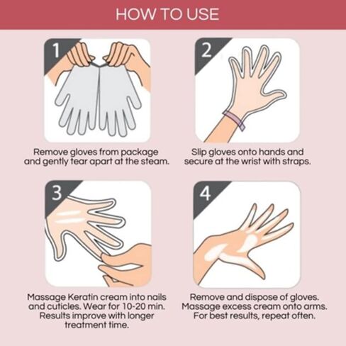 Bodipure Premium Hand Mask Keratin Gloves | Moisturizing Gloves for Dry Hands & Nail-Strengthening & Cuticle Softening | Spa Experience at Home | Chemical Free & For All Skin Types | 1 Pair in Kuwait
