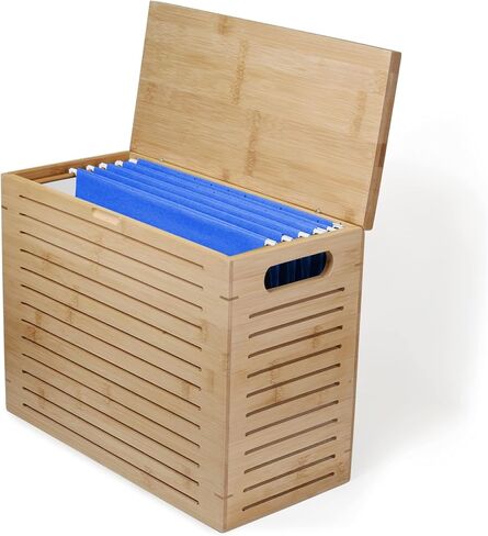 Premium Office Goods Desktop File Storage Organizer Hanging File Box for Letter Size File Folders Quality Hand Crafted Product Perfect for Home Office Natural Desktop Size in Saudi Arabia