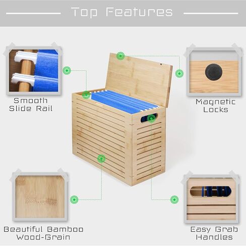 Premium Office Goods Desktop File Storage Organizer Hanging File Box for Letter Size File Folders Quality Hand Crafted Product Perfect for Home Office Natural Desktop Size in Saudi Arabia