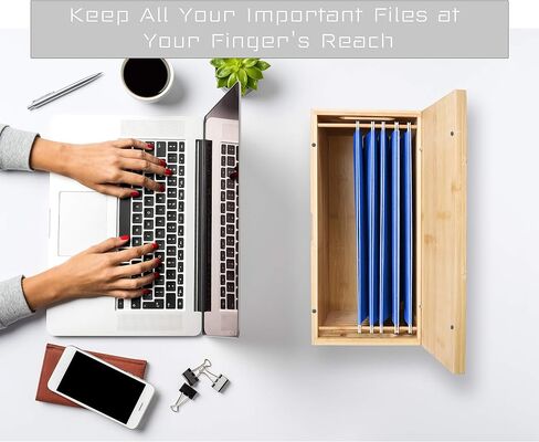 Premium Office Goods Desktop File Storage Organizer Hanging File Box for Letter Size File Folders Quality Hand Crafted Product Perfect for Home Office Natural Desktop Size in Saudi Arabia