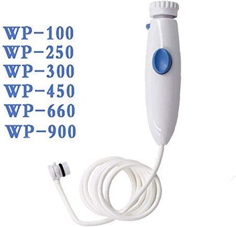 Oral Hygiene Accessories, Flosser Replacement Handle Standard Water Hose Plastic Handle with Water Flosser Replacement Jet Tip Compatible with Waterpik Oral Irrigator WP-100 WP-300 WP-660 WP-900 White in Kuwait