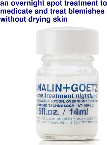 Malin + Goetz Acne Treatment Nighttime overnight spot-treatment, treats blemishes without drying skin. calms skin, fights impurities, prevents signs of scarring. all skin types, vegan, 0.5 Fl Oz in Saudi Arabia