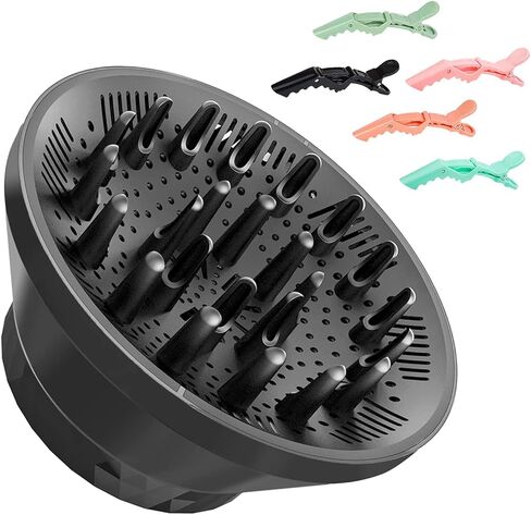 Universal Hair Diffuser, Collapsible Hair Diffuser Attachment for Curly Wavy Natural Hair, Adjustable Hair Dryer Diffuser Attachment, Suitable for Blow Dryer Nozzles from 1.6 inch to 3.1 inch in Saudi Arabia