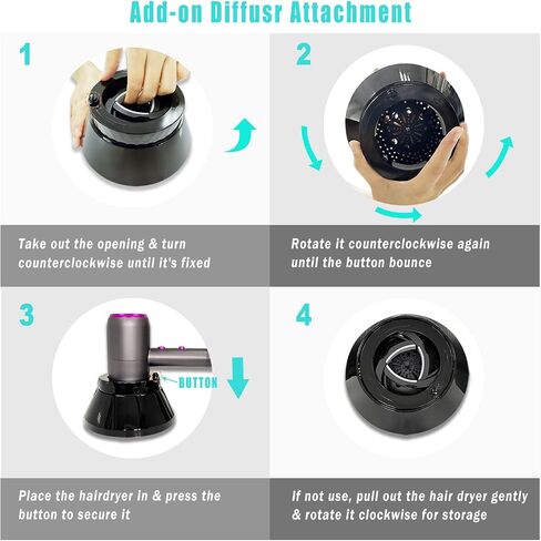 Universal Hair Diffuser, Collapsible Hair Diffuser Attachment for Curly Wavy Natural Hair, Adjustable Hair Dryer Diffuser Attachment, Suitable for Blow Dryer Nozzles from 1.6 inch to 3.1 inch in Saudi Arabia