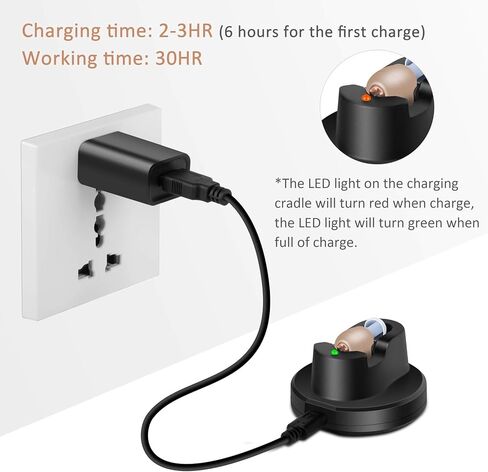 UDEER Hearing Amplifier Aid for Seniors and Adults Rechargeable with Noise Cancelling, Inner-Ear Hearing aid, Personal Hearing Enhancement Sound Devices, Suitable for Either Ear in Kuwait