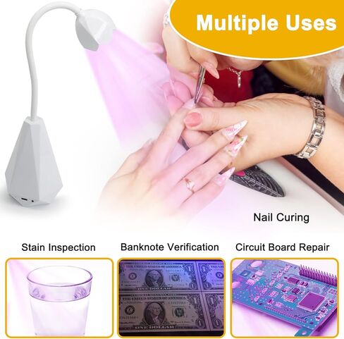 مصباح أظافر LED بالأشعة فوق البنفسجية من KEINE MARKE: ضوء الأشعة فوق البنفسجية للأظافر مع القفازات، 21 وات صغيرة معقوفة تدور 360 درجة بدون استخدام اليدين مجفف أظافر لطلاء الجل، مصباح معالجة الأظافر سريع الجفاف لصالون المنزل DIY مانيكير in Kuwait