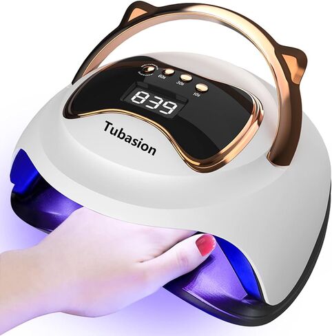 Tubasion UV Light للأظافر، أحدث 2023 مصباح LED للأشعة فوق البنفسجية سريع المعالجة بقدرة 120 وات مع 4 شاشة LCD مؤقتة، مستشعر تلقائي، مساحة كبيرة محمولة. ضوء أظافر احترافي لطلاء الأظافر الجل في صالون المنزل in Kuwait
