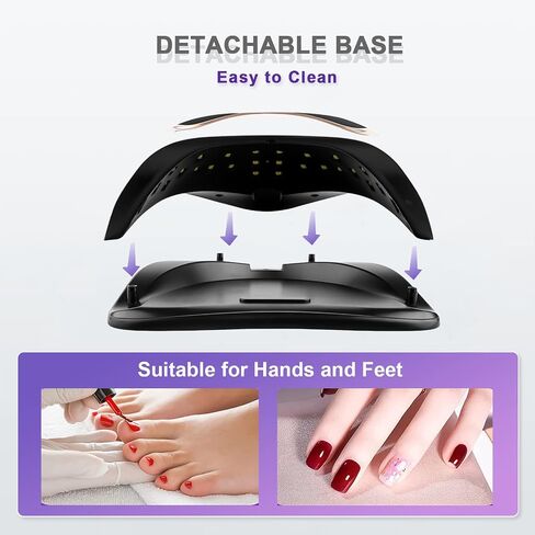 Tubasion UV Light للأظافر، أحدث 2023 مصباح LED للأشعة فوق البنفسجية سريع المعالجة بقدرة 120 وات مع 4 شاشة LCD مؤقتة، مستشعر تلقائي، مساحة كبيرة محمولة. ضوء أظافر احترافي لطلاء الأظافر الجل في صالون المنزل in Kuwait