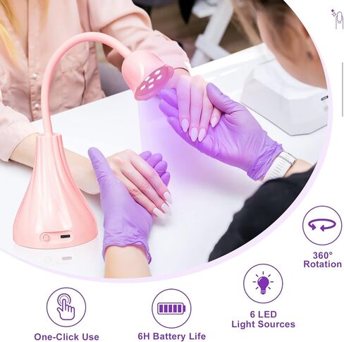 مصباح أظافر AORAEM LED 18 وات مجفف أظافر معقوفة سريع الجفاف علاج فلاش صغير ضوء الأظافر مصابيح محمولة لطلاء الجل لوتس 360 درجة تدوير الأظافر تمديد مصباح علاج جل للمنزل أدوات الرسم على الأظافر in Kuwait