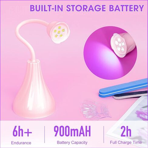 مصباح أظافر AORAEM LED 18 وات مجفف أظافر معقوفة سريع الجفاف علاج فلاش صغير ضوء الأظافر مصابيح محمولة لطلاء الجل لوتس 360 درجة تدوير الأظافر تمديد مصباح علاج جل للمنزل أدوات الرسم على الأظافر in Kuwait