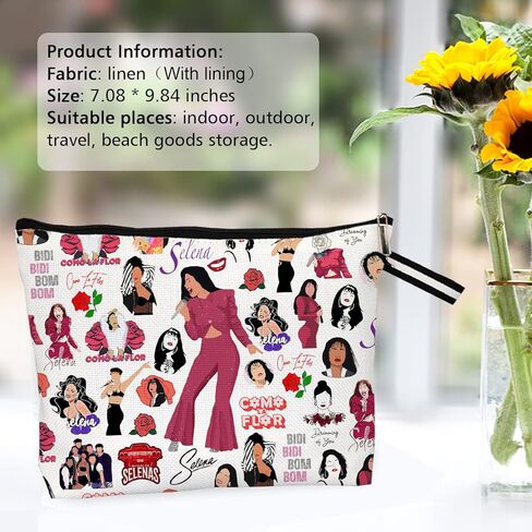 هدايا لمحبي الاغاني المستوحاة من المغني، شنطة مكياج لمحبي الموسيقى، شنطة مستحضرات تجميل هدايا للنساء والاصدقاء والاخت وعيد الام (13CB021)، بيج, بيج in Kuwait