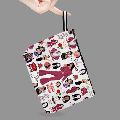 هدايا لمحبي الاغاني المستوحاة من المغني، شنطة مكياج لمحبي الموسيقى، شنطة مستحضرات تجميل هدايا للنساء والاصدقاء والاخت وعيد الام (13CB021)، بيج, بيج in Kuwait