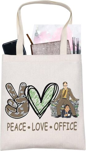 LEVLO Funny Dwight and Michael Cosmetic Bag TV Show Fans Gift Peace Love TV Show Makeup Zipper Pouch Bag TV Show Merchandisee(Peace Office) in Saudi Arabia