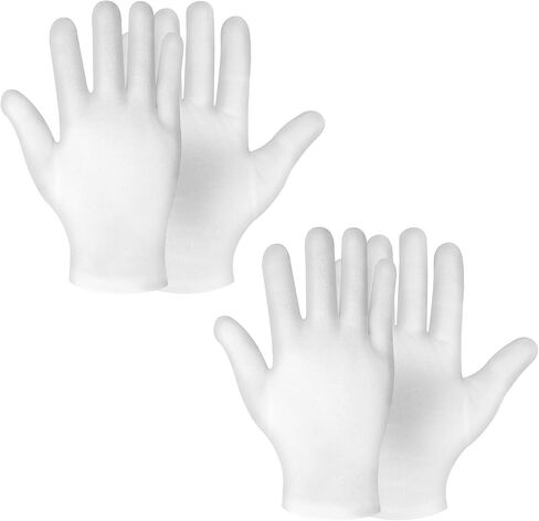 Molain 2 Pairs Moisturizing Gloves White Cotton Moisturizing Gloves for Overnight Bedtime Heal Eczema Sleeping Lotion Hand Spa Treatment Gloves Repair Rough Cracked Dry Chapped Hands Skin in Saudi Arabia