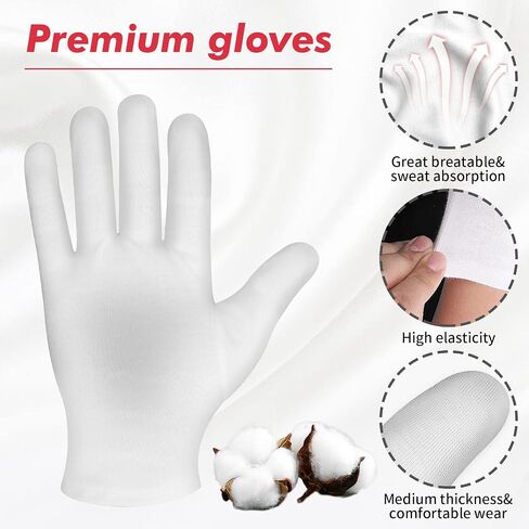 Molain 2 Pairs Moisturizing Gloves White Cotton Moisturizing Gloves for Overnight Bedtime Heal Eczema Sleeping Lotion Hand Spa Treatment Gloves Repair Rough Cracked Dry Chapped Hands Skin in Saudi Arabia