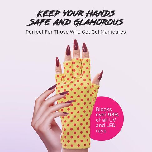 ManiGlovz - Anti UV Gloves for Gel Manicures Using Gel Lamp Dryers, Driving, Lounging and More, Fingerless Gloves That Shield Skin from the Sun and Nail Lamp, Outdoor Gloves, Hard Core Print in Saudi Arabia