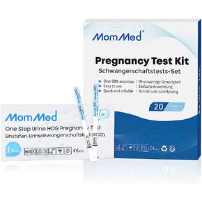 MomMed Pregnancy Tests,20-Count Individually-Sealed Pregnancy Test Strips,HCG Pregnancy Tests Early Detection,Clear HCG Test Results, Over 99% Accurate in Kuwait