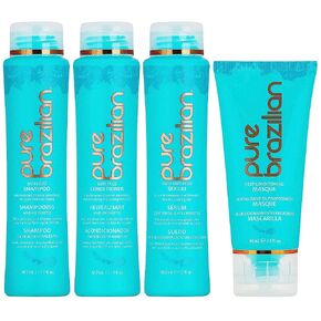 PURE BRAZILIAN - 4 Piece Essential Travel Size Kit: Anti-Frizz Shampoo, Conditioner, Serum & Masque in Saudi Arabia