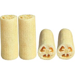 LUXEHOME 4-Pack Loofah Sponge Measured in 6 Inch Length Natural Loofah Body Scrubber Perfect for Kitchen Household Use and Body Cleanser Personal Skin Care Use in Saudi Arabia