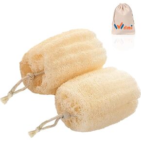 Natural Egyptian Shower Loofah Sponge Body Scrubber for Women & Men, Get You Clean and Not Just Spread Soap, Luffa Sponges are Skin-Friendly (Exfoliating, 2) in Saudi Arabia