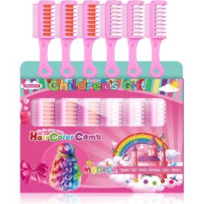 New Hair Chalk Comb for Girls Kids, Washable Temporary Hair Color Dye for Kids Age 5 6 7 8 9 10+ Birthday Party Gift Cosplay DIY, Christmas (Blue & Pink)
