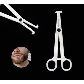 Piercing Clamps 8pcs Disposable Piercing Forceps Clamp Slotted Navel Forceps Piercing Pliers,Suitable for ear, navel, lips, tongue, nose and other body parts piercing tools(TN017-8PCS)