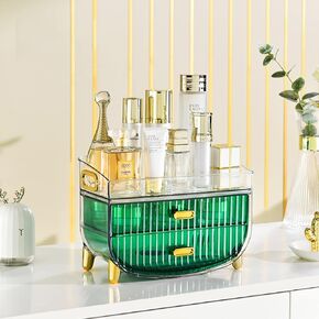 Makeup Organizer，Large Acrylic Makeup Organizers For Vanity Skincare Organizer Cosmetic Display Case Make Up Organizers And Storage For Countertop Bathroom Dressing Table Bedroom (Color : Clear, Siz