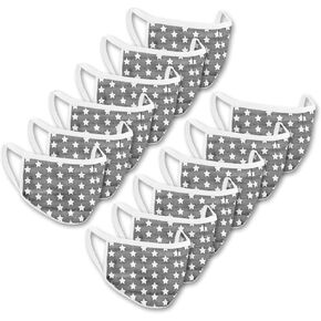 Case-Mate Safe+Mate x Kids Face Mask (Ages 3-6) - Washable & Reusable - Cloth Face Mask - Cotton - with Filter - 12 Pack - Stars (SM045452-00)
