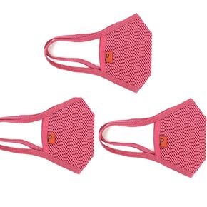Reusable Machine Washable Breathing 3-Layer Mesh Cool Cloth Face Mask for Kids & Mom (3-Pack)