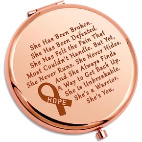 Cancer Survivor Gift Inspirational Birthday Gifts Compact Mirror Breast Cancer Awareness Gifts for Women Cancer Patient Post Recovery Gift Surgery Chemotherapy Post Surgery Gifts Personal Mirror
