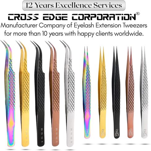 My Lash Tools Fiber Tip Eyelash Tweezers for Extensions Pro Volume, Isolation & Classic False Lashes Stainless Steel Straight and Curved Tips Set (2 Pieces, 1) (CEC-TWEEZERSSETSBLK) in Saudi Arabia