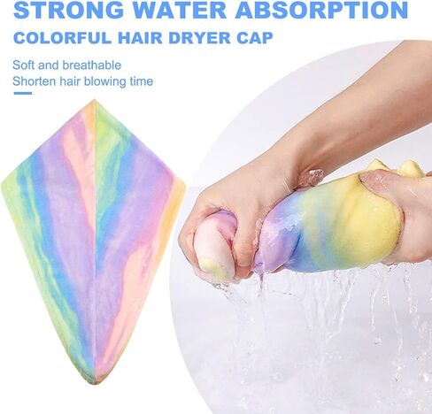 NAIHOD Hair Towel Wrap for Women Girls Hair Turbans for Wet Hair Dry Towel Cap Rainbow Tie Dye Microfiber Strong Water Absorbent Magic Quick Dry Hair Hat for Long Thick Curly Wavy Hair in Saudi Arabia